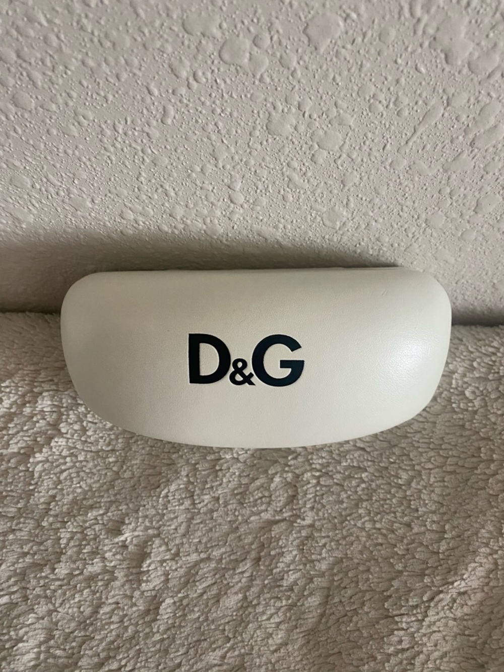 D&G White Eyewear Case with Black Logo